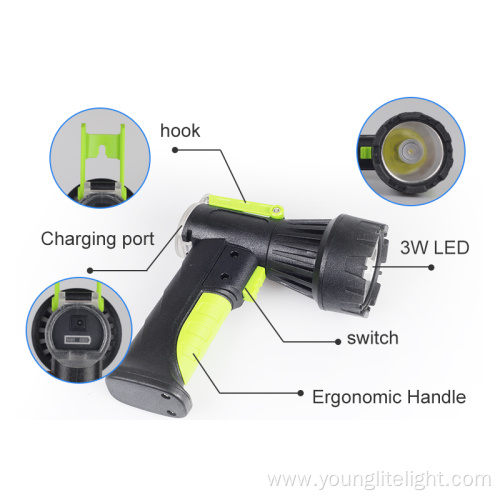 IP65 DC Rechargeable 200 lumens spotlight for Searching